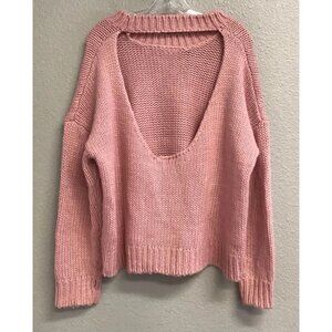 ONE TEASPOON Sweater Open Back Pink Oversized Wool Blend Backless